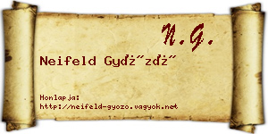 Neifeld Győző névjegykártya